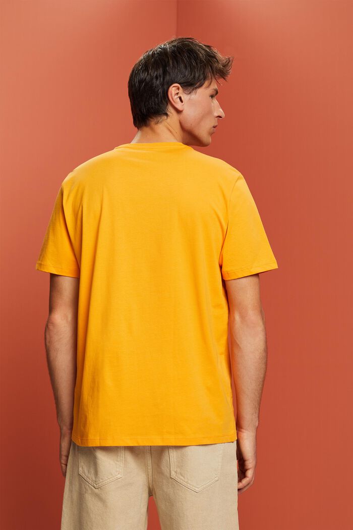 T-shirt z dżerseju z nadrukiem na piersi, 100% bawełna, BRIGHT ORANGE, detail image number 3