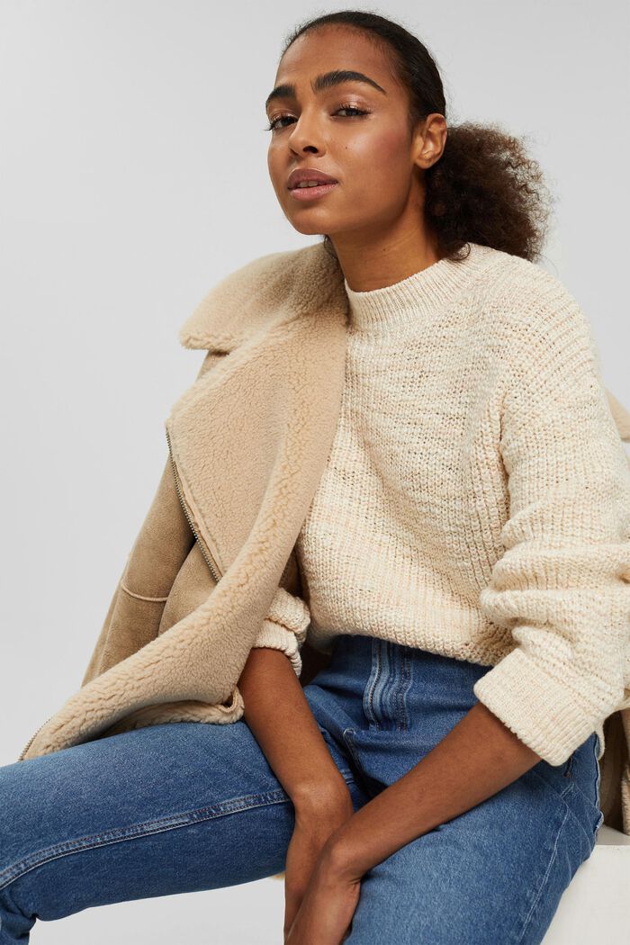 Sweter z dzianiny z mieszanki bawełny ekologicznej