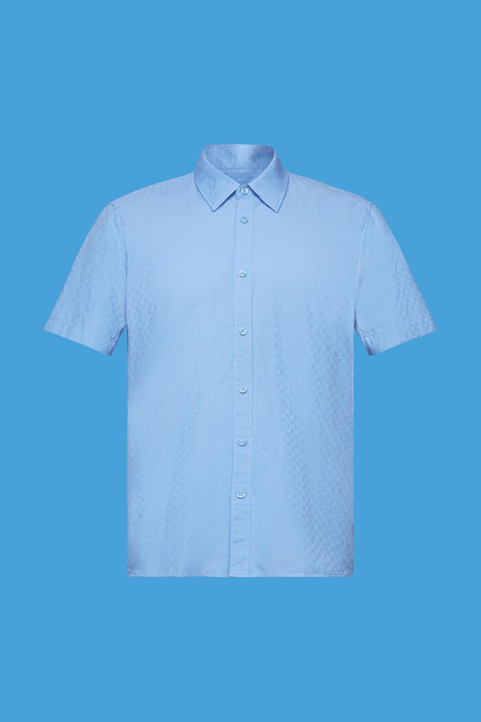 Fakturowana koszulka slim fit, LIGHT BLUE, detail image number 5