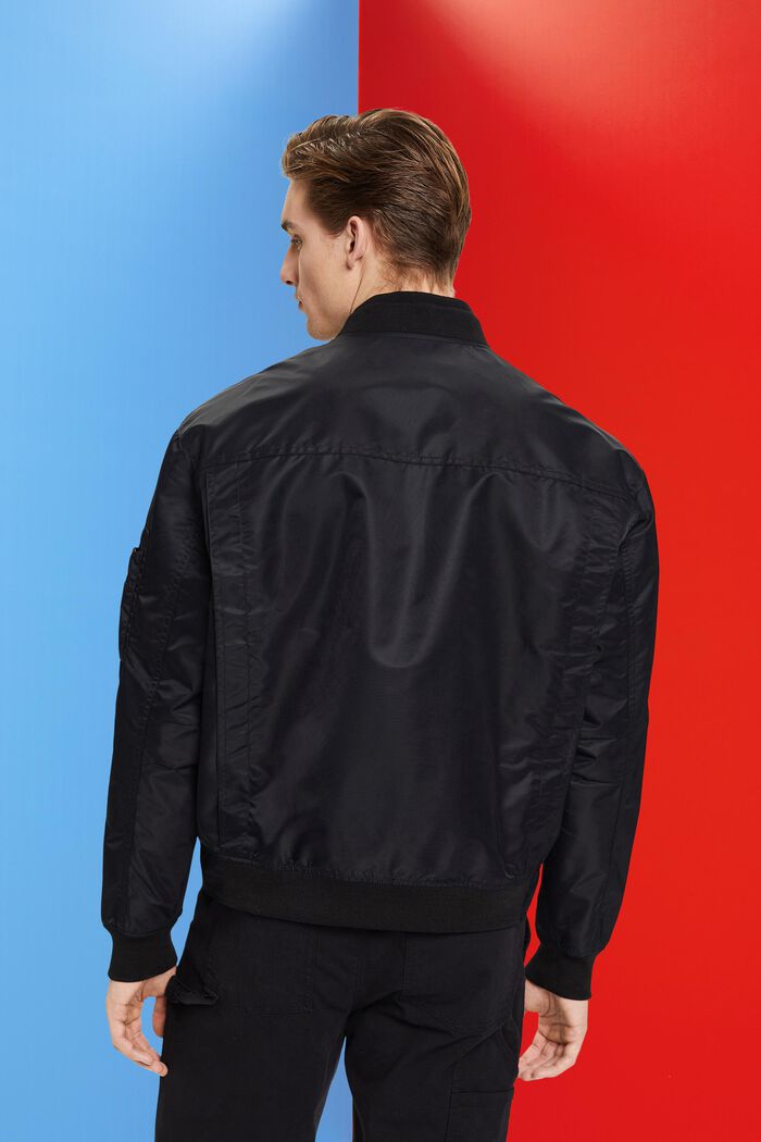 Bluzon w stylu bomberki, BLACK, detail image number 3