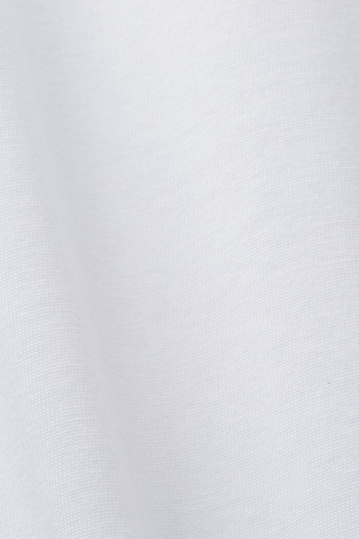T-shirt z małym nadrukiem o fasonie CURVY, 100% bawełna, WHITE, detail image number 5