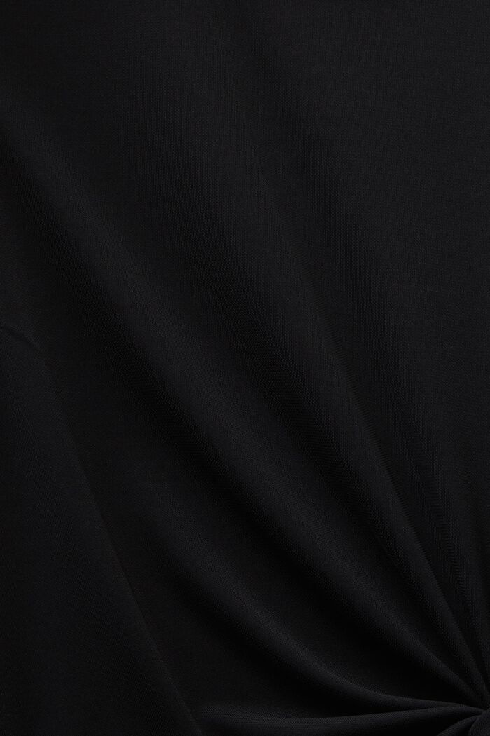 Sukienka midi z krepy z wiązaniem, BLACK, detail image number 5