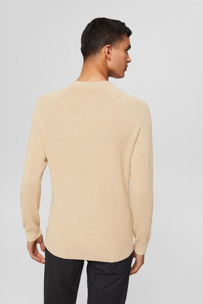 Sweter z dzianiny, 100% bawełny organicznej, SAND, detail image number 3