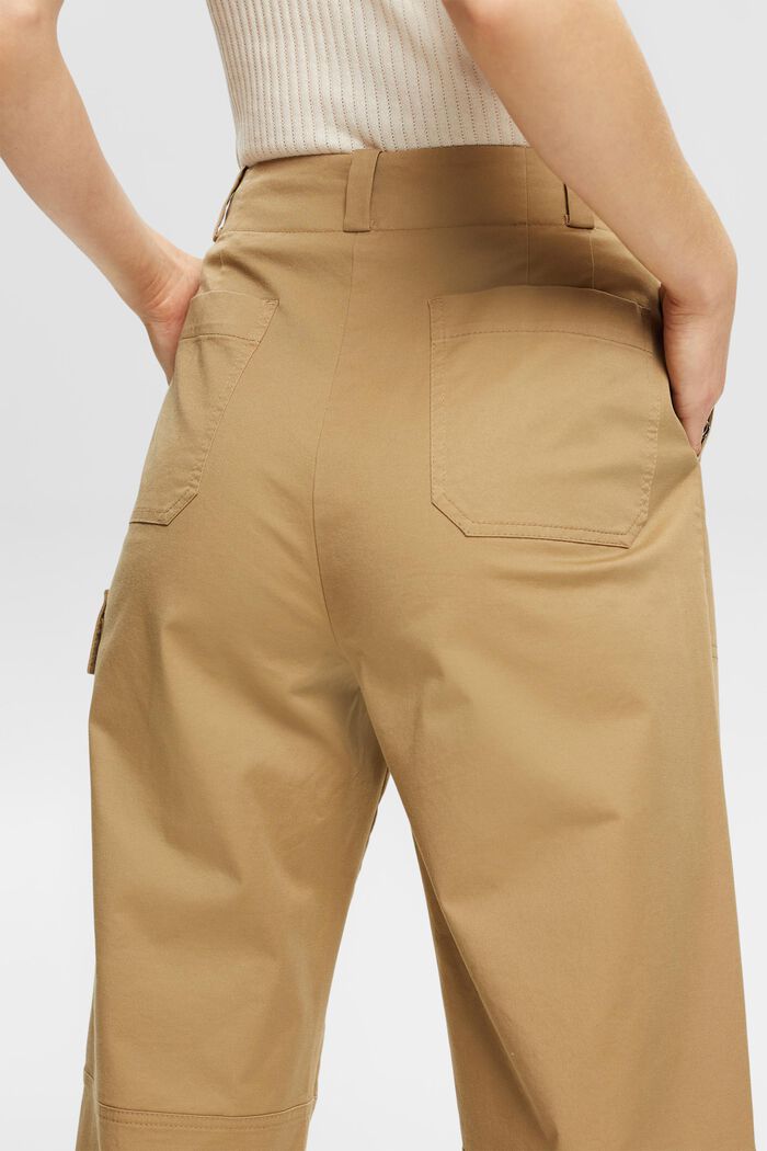 Skrócone spodnie w stylu cargo, KHAKI BEIGE, detail image number 4