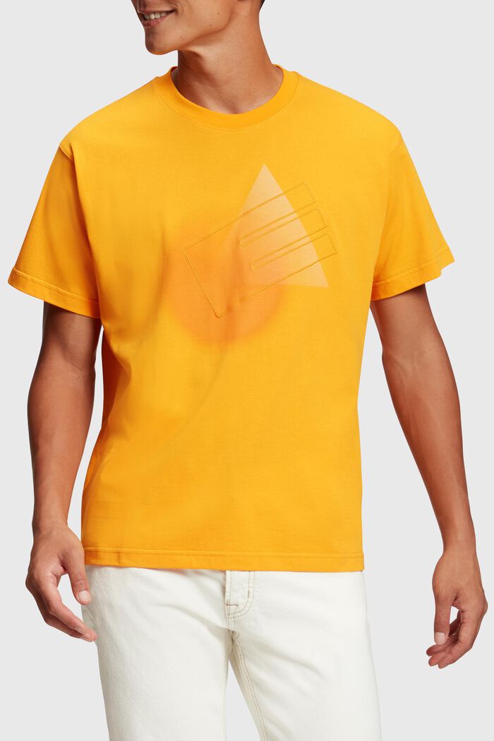 T-shirt Graphic Reunion, nadruk i okrągły dekolt, YELLOW, detail image number 0