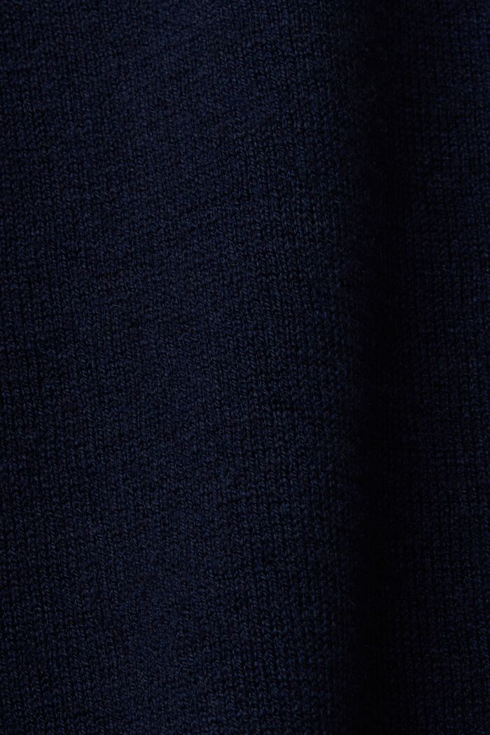 Sweter ze skróconymi rękawami z lnem, fason CURVY, NAVY, detail image number 1