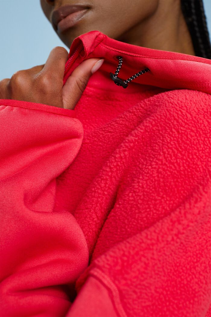 Ocieplana bluza z kapturem na suwak, RED, detail image number 2