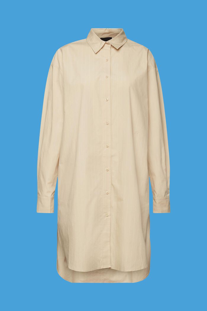 Koszulowa sukienka w paski, 100% bawełny, BEIGE, detail image number 6
