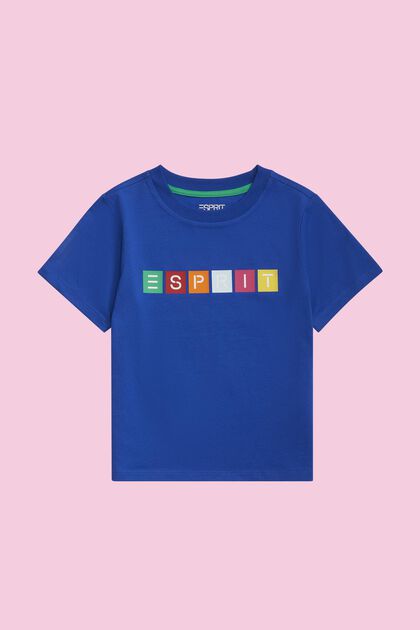 T-shirt z geometrycznym logo z bawełny organicznej