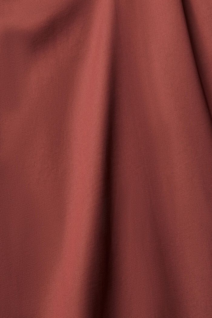 Satynowa sukienka z marszczonym kołnierzem, LENZING™ ECOVERO™, BORDEAUX RED, detail image number 1