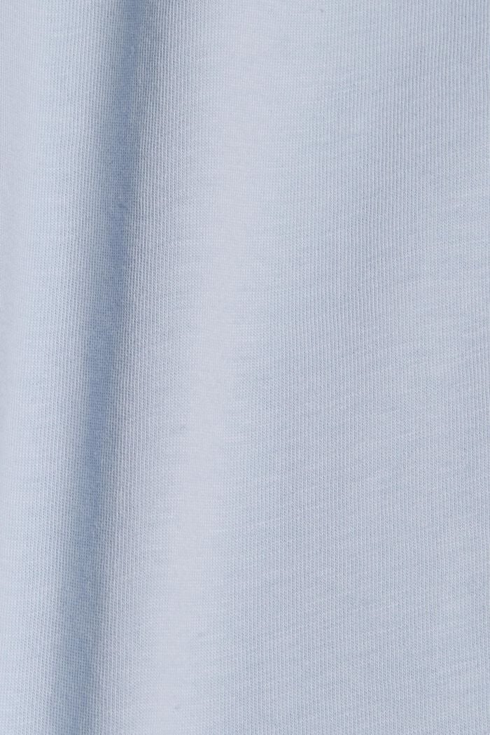 T-shirt z rękawami z tkaniny haftem i ażurowym haftem, LIGHT BLUE LAVENDER, detail image number 4