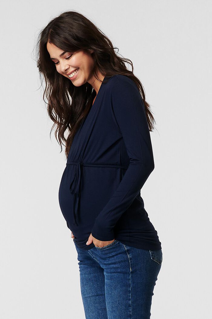 Bluzka z długim rękawem dla matek karmiących, LENZING™ ECOVERO™, NIGHT BLUE, detail image number 5