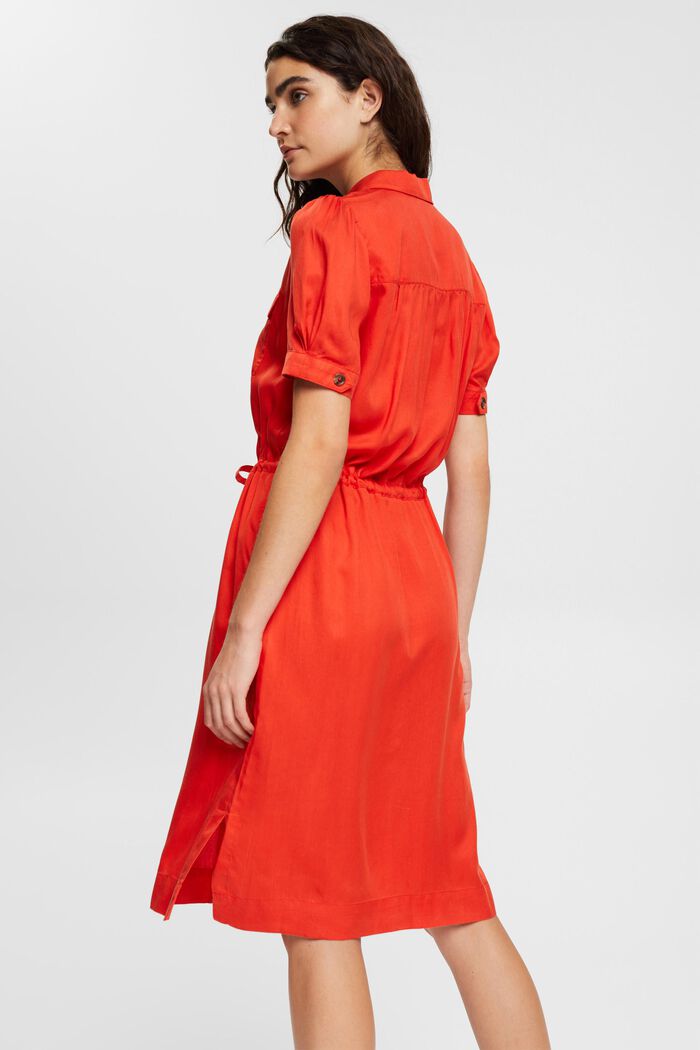 Sukienka ściągana sznurkiem, TENCEL™, ORANGE RED, detail image number 4