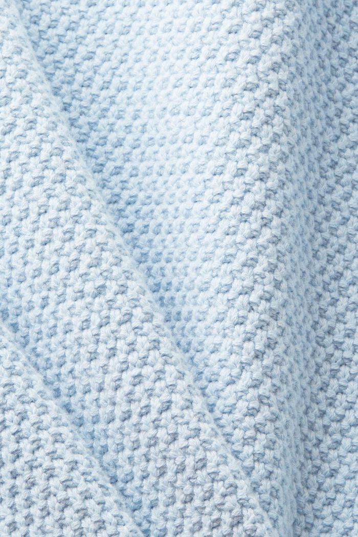 Bawełniany sweter z dekoltem w serek, LIGHT BLUE, detail image number 4