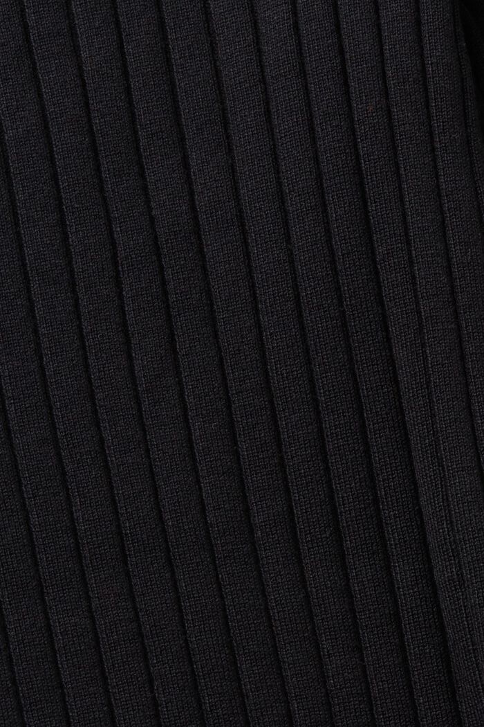 Sweter w paski z prążkowanej dzianiny, BLACK, detail image number 5