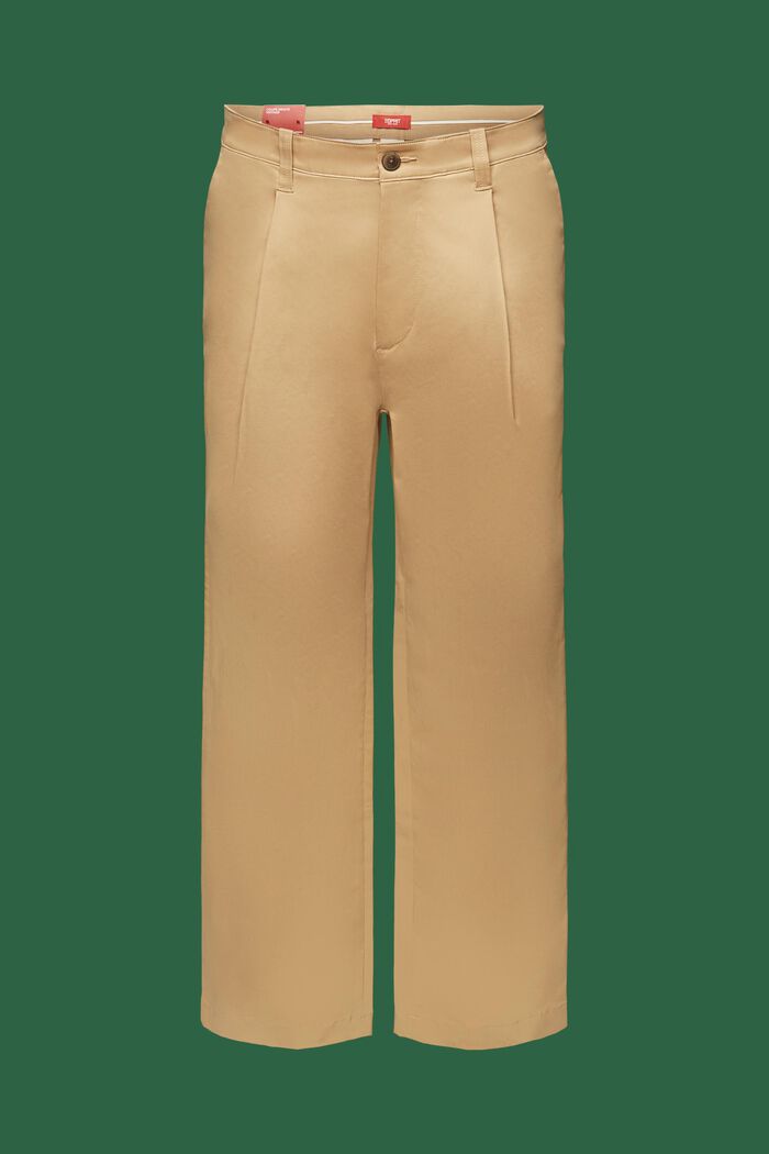 Spodnie chino z szerokimi nogawkami, BEIGE, detail image number 7