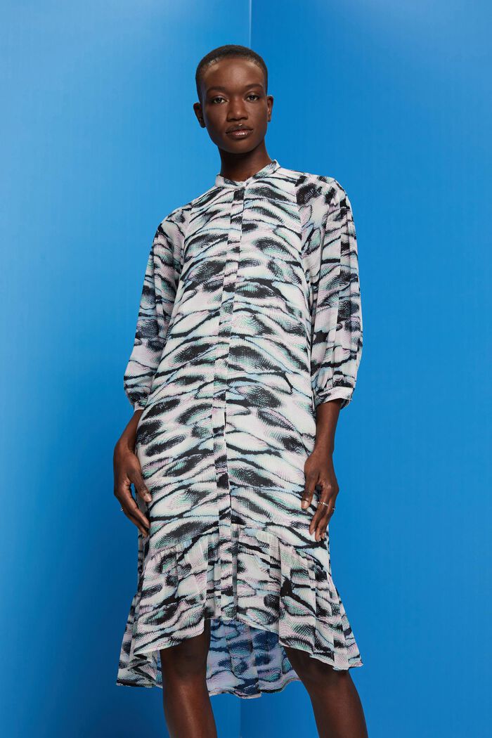 Z recyklingu: Sukienka midi z szyfonu, EMERALD GREEN, detail image number 0