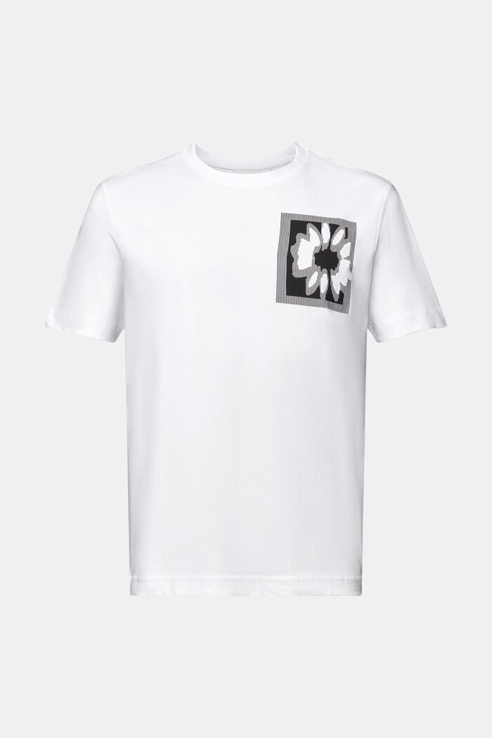 T-shirt z logo i kwiatowym nadrukiem, WHITE, detail image number 6