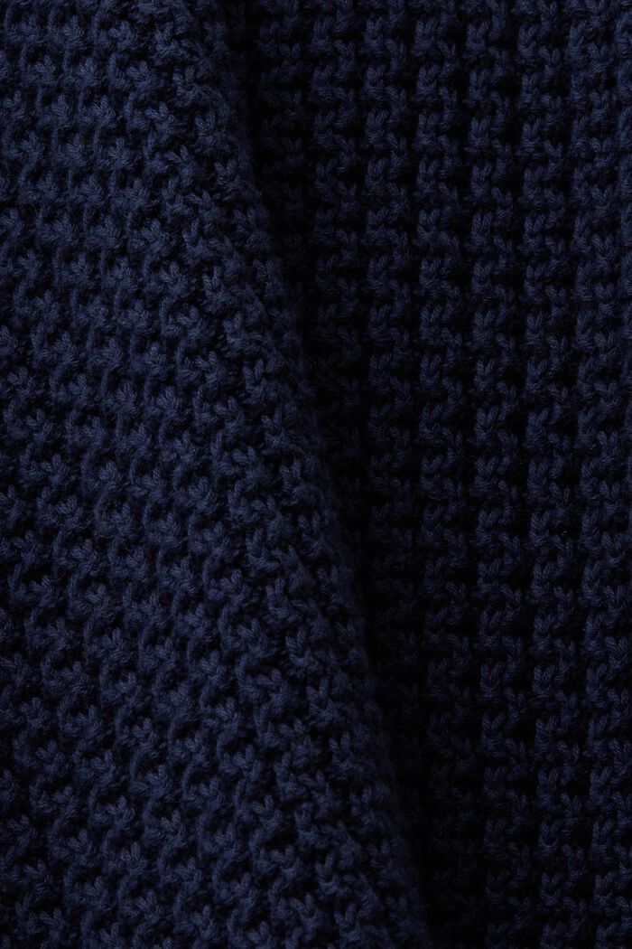 Sweter z okrągłym dekoltem z fakturowanej dzianiny, NAVY, detail image number 4
