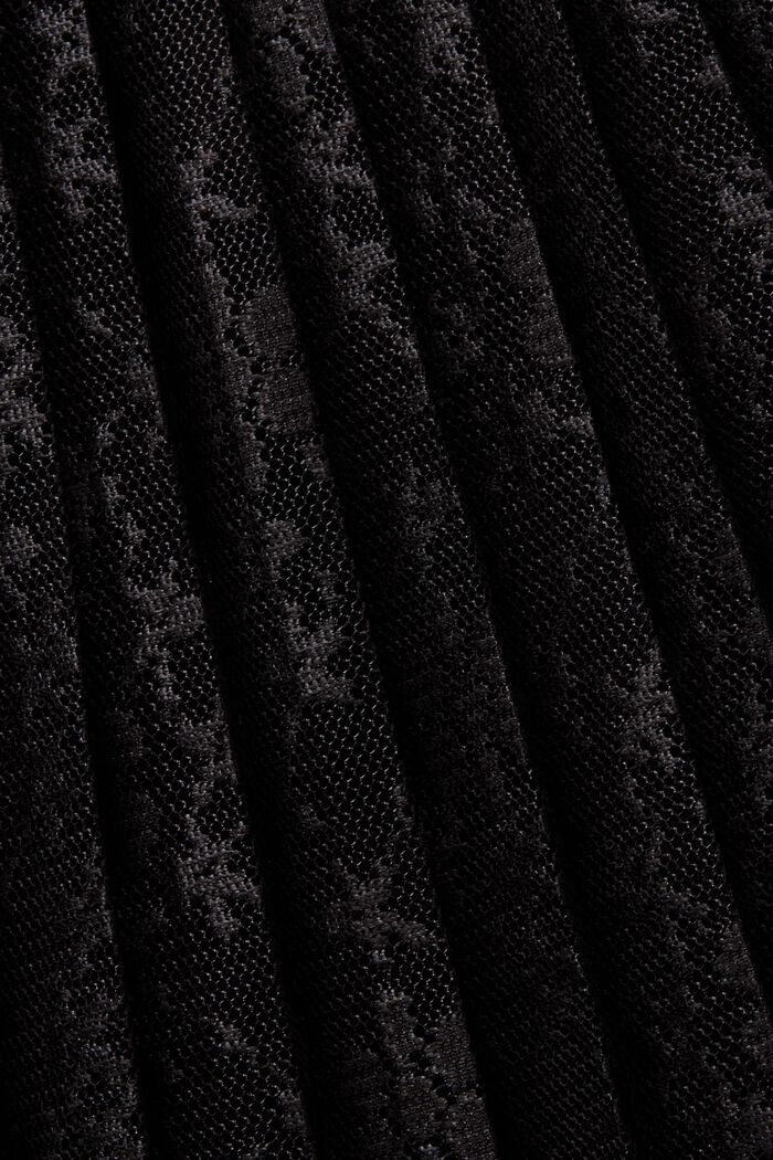 Plisowana spódnica midi z koronki, BLACK, detail image number 4