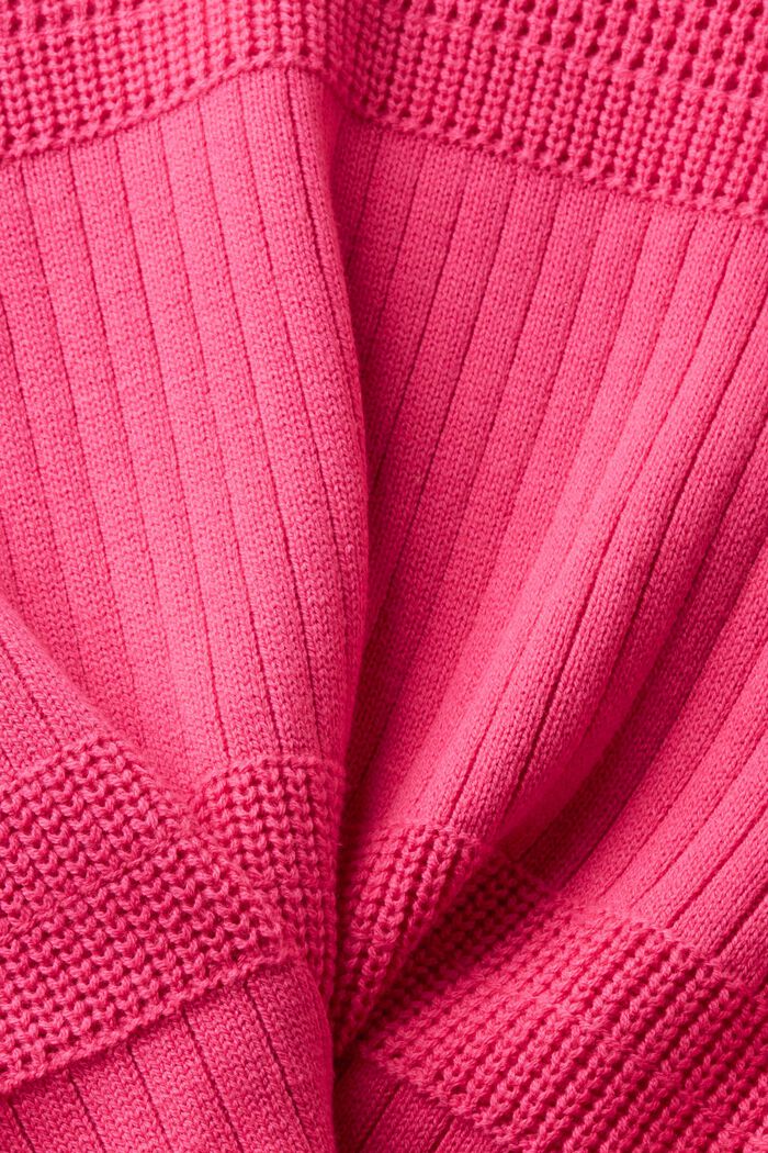Dzianinowy sweter z miksem wzorów, PINK FUCHSIA, detail image number 5