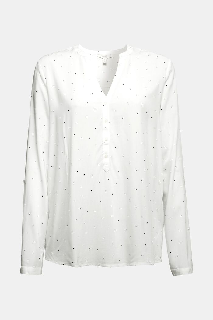 Bluzka henley z wiskozy LENZING™ ECOVERO™, OFF WHITE, detail image number 0