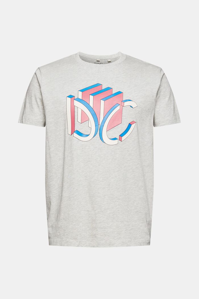 T-shirt z dżerseju z graficznym nadrukowanym logo 3D, LIGHT GREY, detail image number 7
