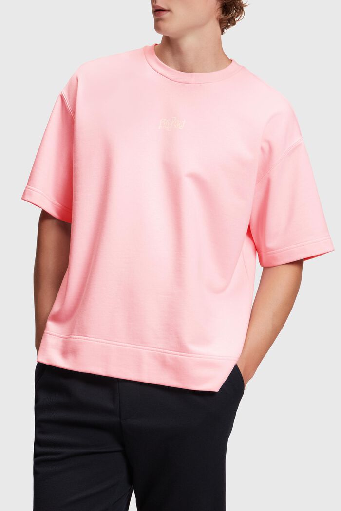 Bluza z neonowym nadrukiem, fason relaxed, LIGHT PINK, detail image number 0