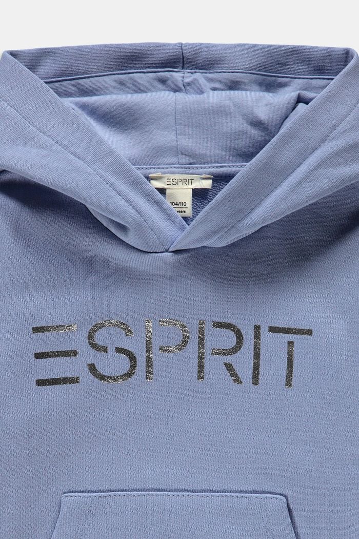 Sweter z kapturem i metalicznym nadrukiem logo, BLUE LAVENDER, detail image number 2