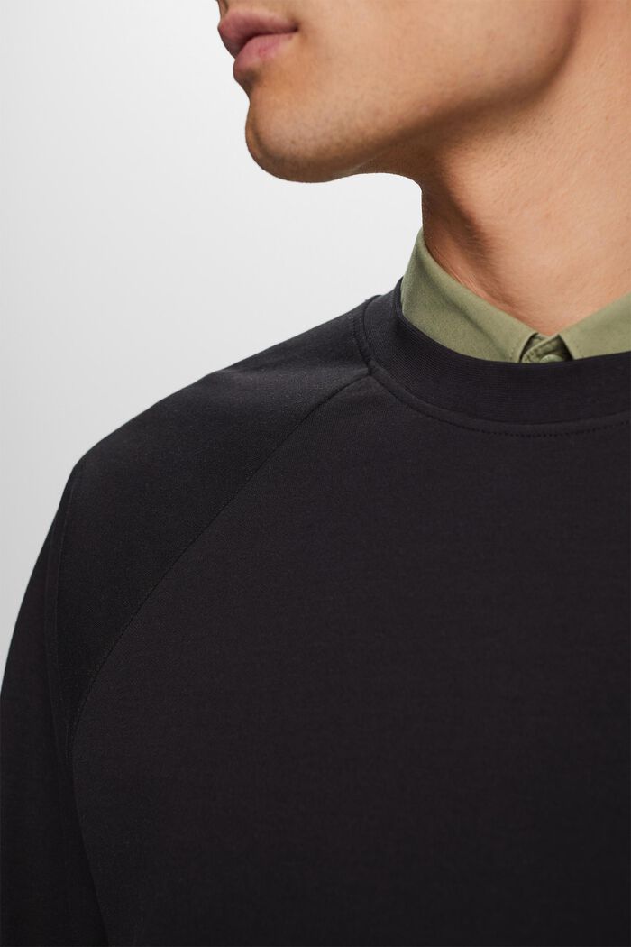 Bluza basic, mieszanka bawełniana, BLACK, detail image number 2