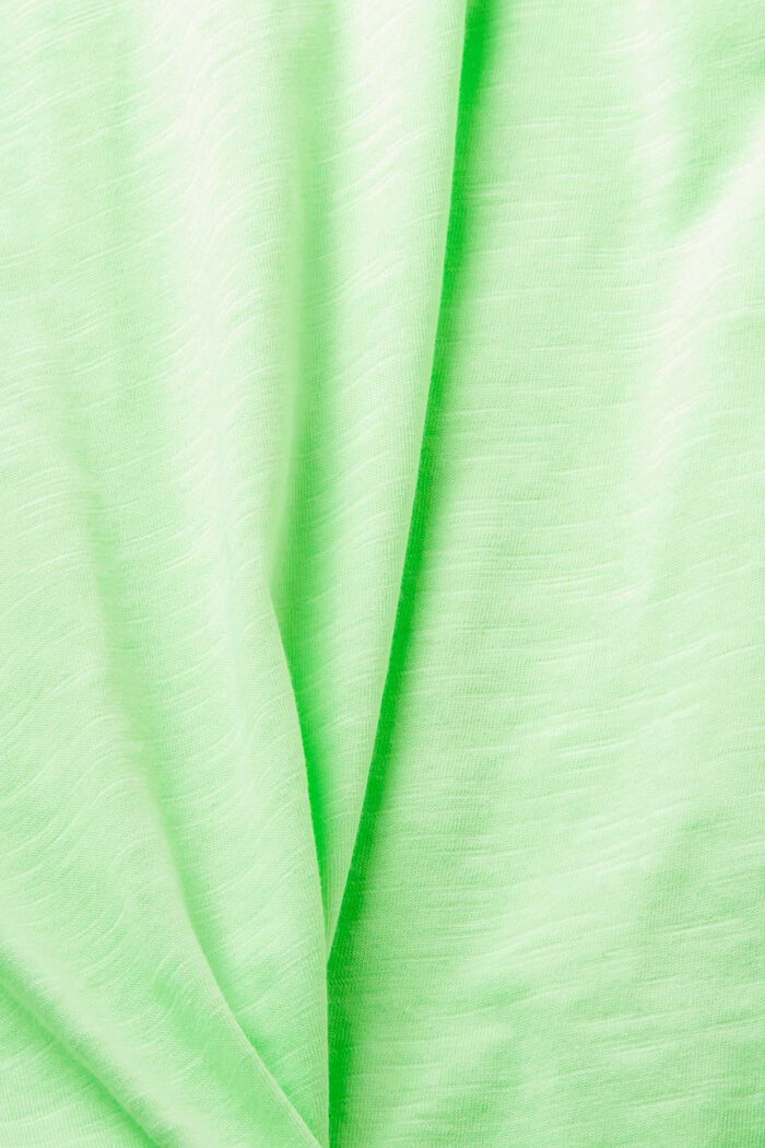 T-shirt z węzełkowej bawełny, CITRUS GREEN, detail image number 5