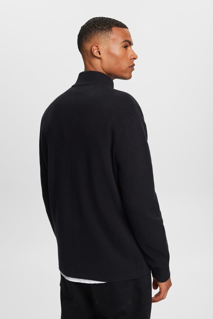Rozpinany sweter, 100% bawełna, BLACK, detail image number 2