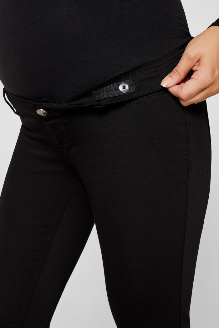 Elastyczne spodnie z panelem, BLACK, detail image number 5