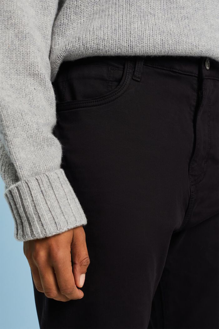 Spodnie z diagonalu, fason slim fit, BLACK, detail image number 2
