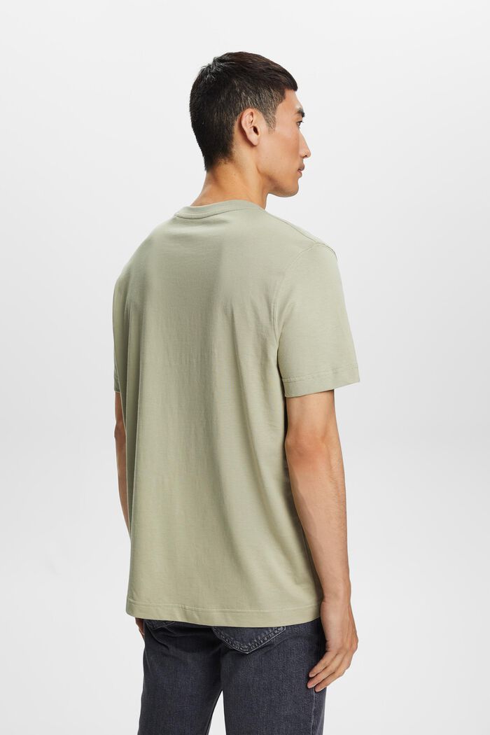 T-shirt z nadrukiem z bawełny organicznej, DUSTY GREEN, detail image number 3