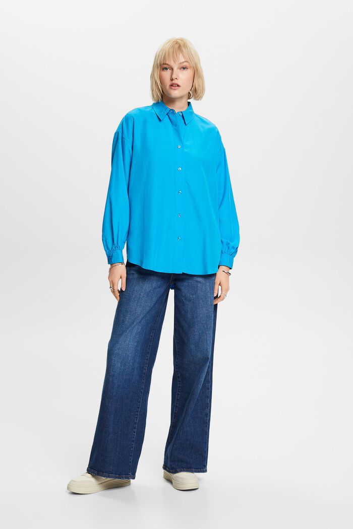Bluzka koszulowa oversize, BLUE, detail image number 4