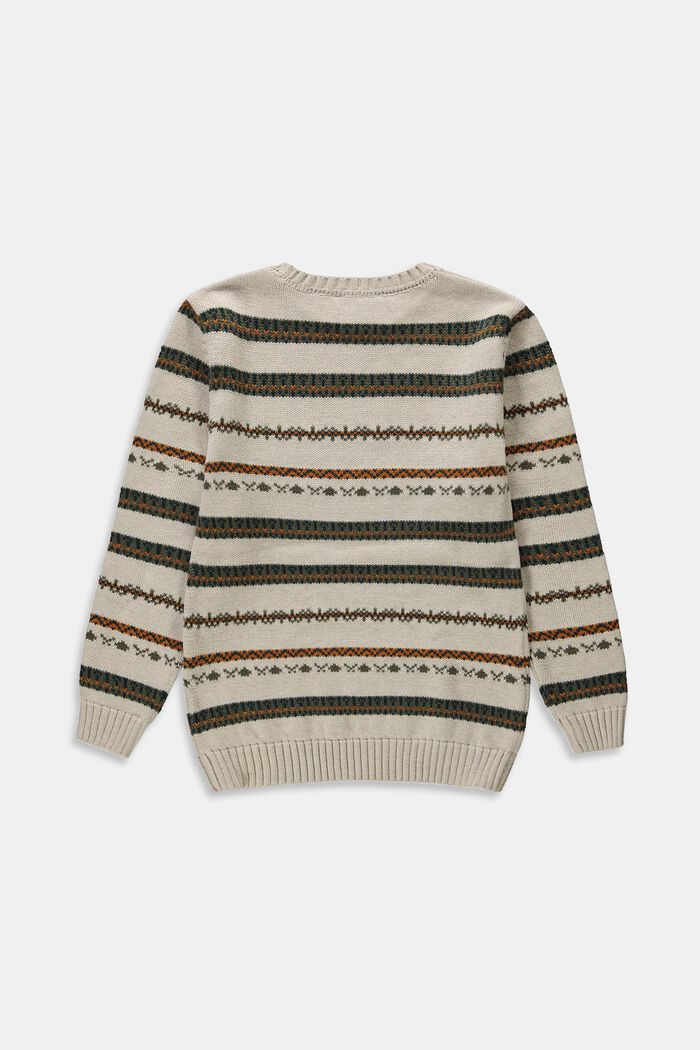 Żakardowy sweter z dzianiny, LIGHT BEIGE, detail image number 1