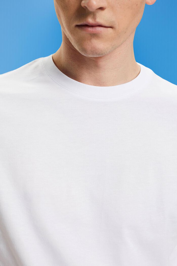 T-shirt z okrągłym dekoltem z dżerseju, WHITE, detail image number 1