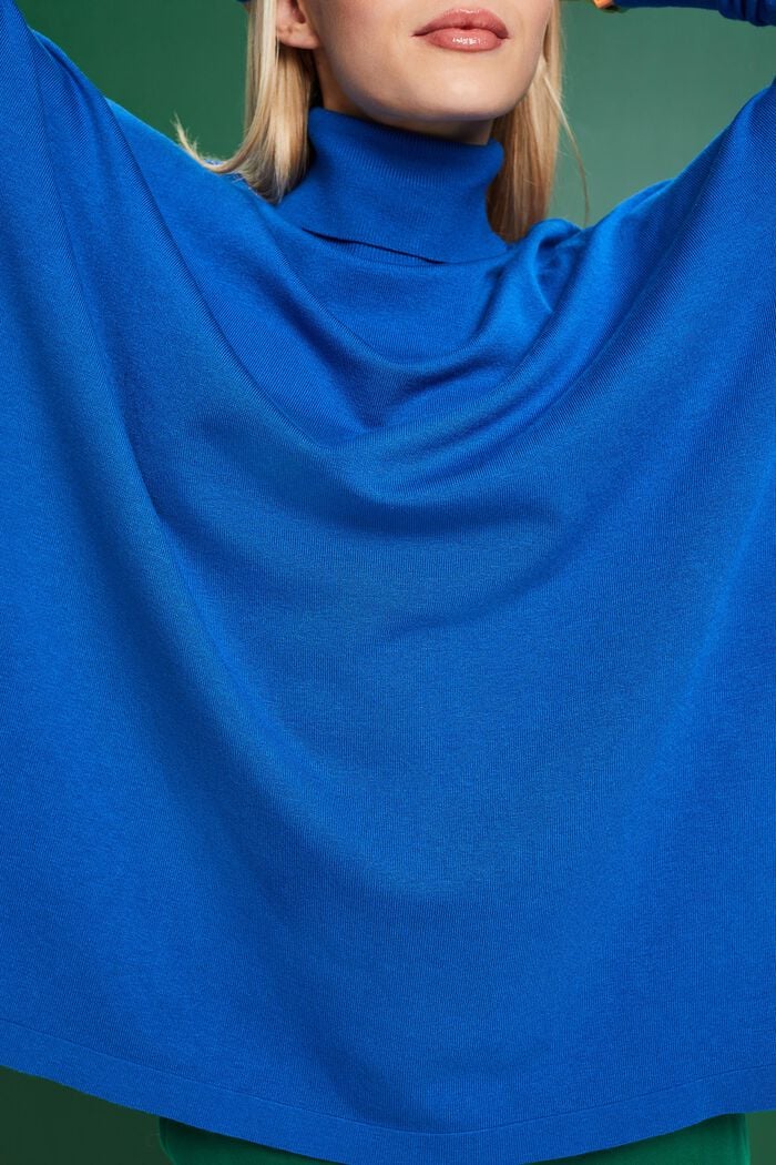 Sweter z golfem i rękawami à la nietoperz, BRIGHT BLUE, detail image number 3