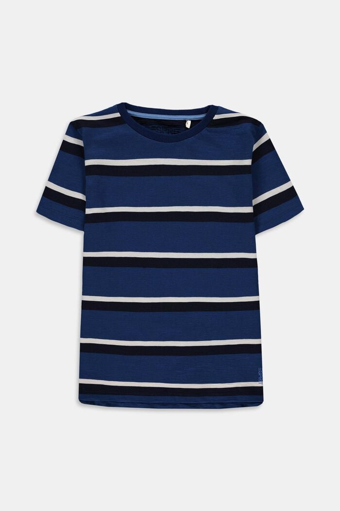 T-shirt w paski, 100% bawełny, BLUE, detail image number 0