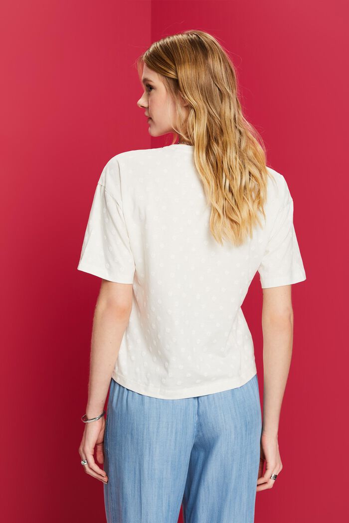 T-shirt z nadrukiem pod kolor materiału, 100% bawełny, OFF WHITE, detail image number 3