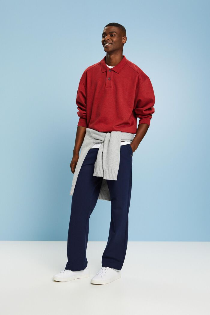 Bluza polo z długim rękawem, DARK RED, detail image number 1