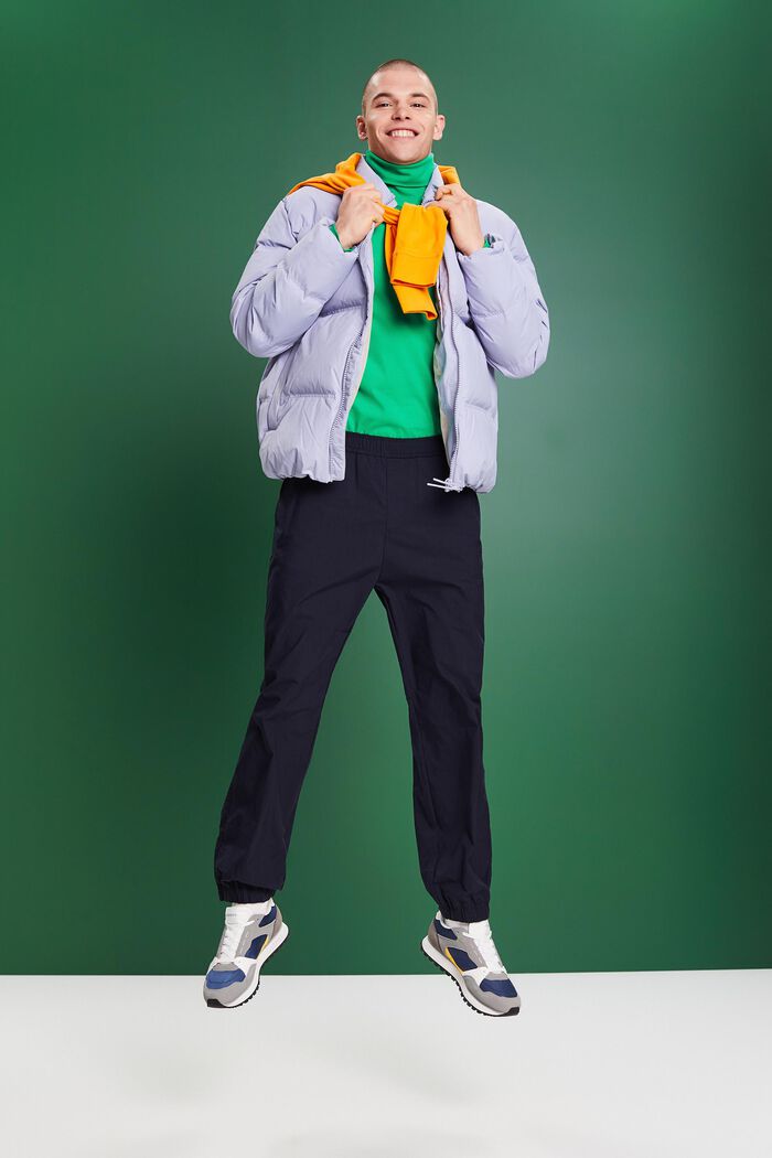 Bluzka z długim rękawem z półgolfem z bawełny, GREEN, detail image number 0