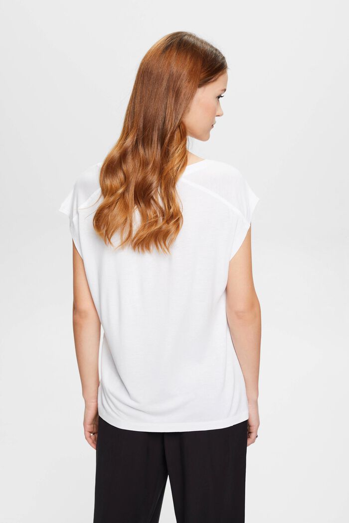 Koszulka z nadrukiem na przodzie, LENZING™ ECOVERO™, WHITE, detail image number 3