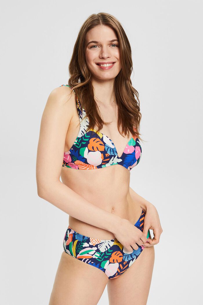 Kolorowy, wzorzysty top od bikini z regulowanymi ramiączkami, NAVY, detail image number 0