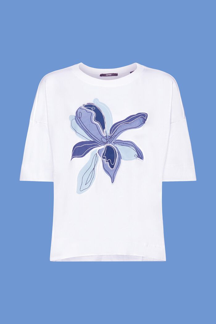 T-shirt z nadrukiem, fason oversize, TENCEL™, WHITE, detail image number 8