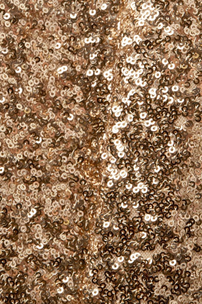 Satynowe spodnie z szerokimi nogawkami i cekinami, GOLD, detail image number 6
