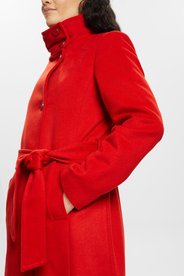 Z recyklingu: płaszcz z mieszanki wełnianej z kaszmirem, RED, detail image number 1