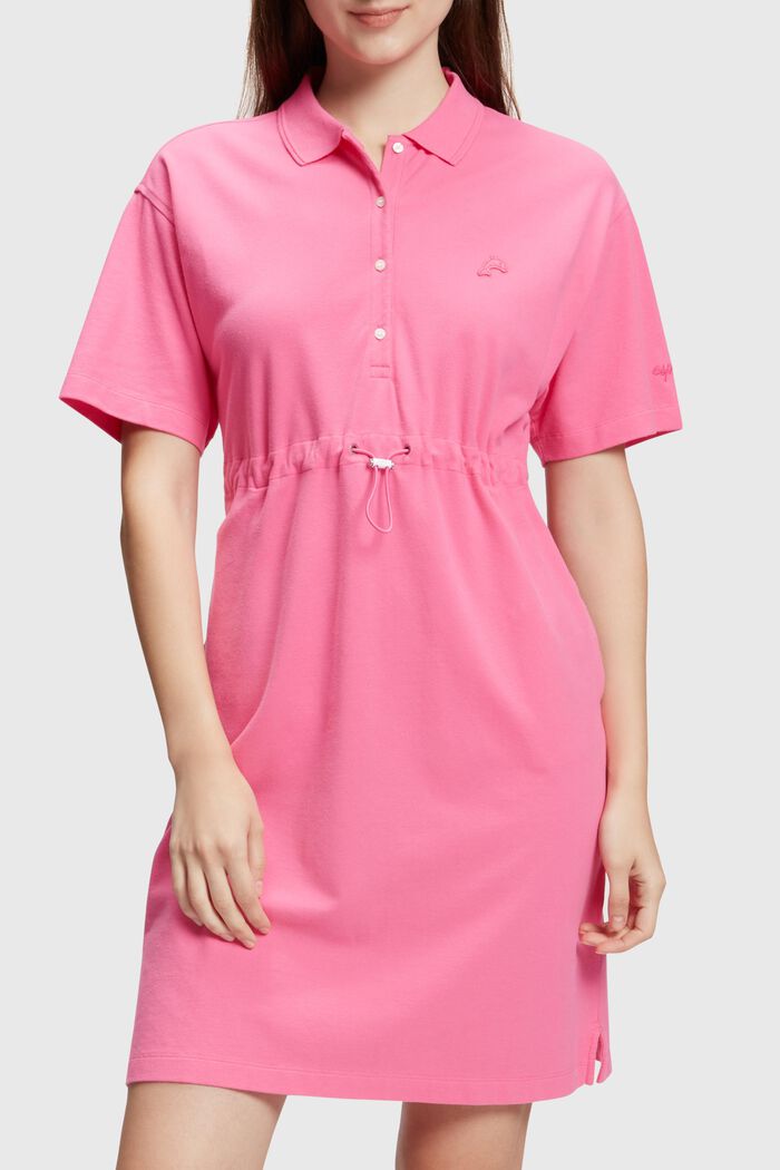 Plisowana sukienka w stylu koszulki polo z kolekcji Dolphin Tennis Club, PINK, detail image number 0