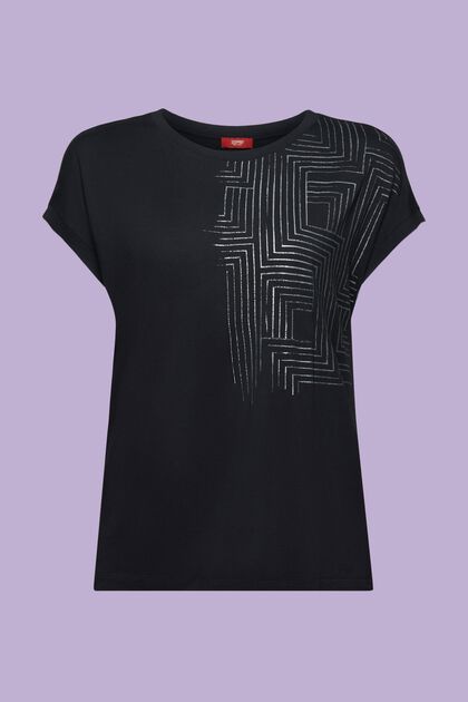 Dżersejowy T-shirt z nadrukiem, LENZING™ ECOVERO™